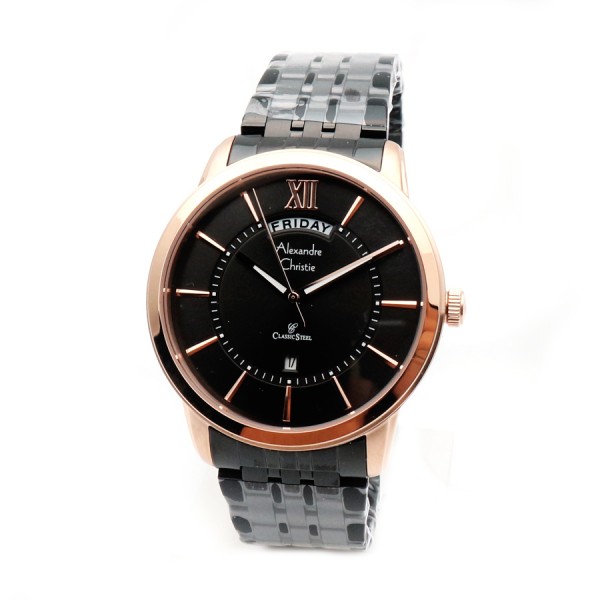 Alexandre Christie AC 8557 Rosegold Black Man MEBBRBA